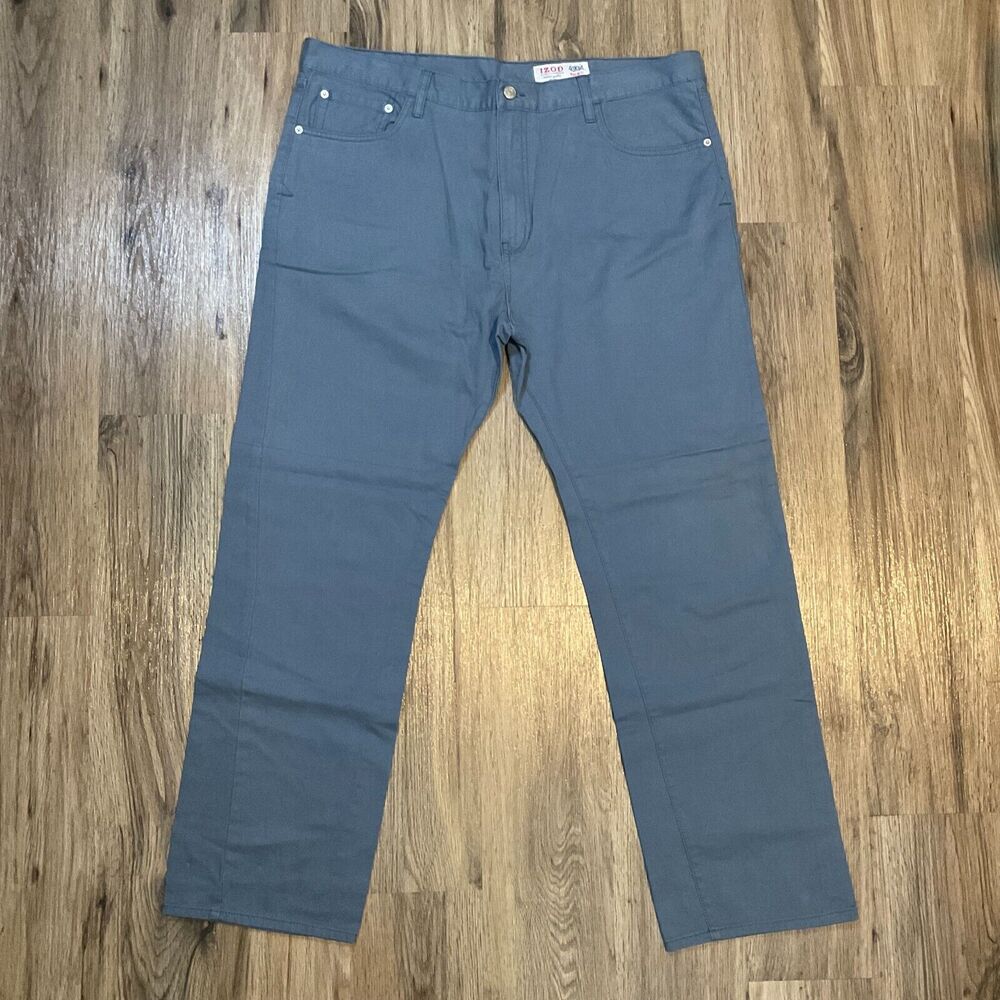 Izod Regular Fit Authentic Trademark Pants Flat Front Jeans Chino‎ Size 40x34